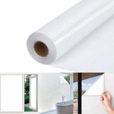 Imagem de Adesivo Vinil Blackout Vidro Janela Box Porta Blindex Autocolante Lavável (Branco Semi Blackout, 3m x 70cm)