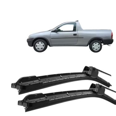 Imagem de Par Palheta Limpador ParaBrisa em Silicone Compatível Com Pickup Corsa 1995 1996 1997 1998 1999 2000 2001 2002 Tipo Gancho