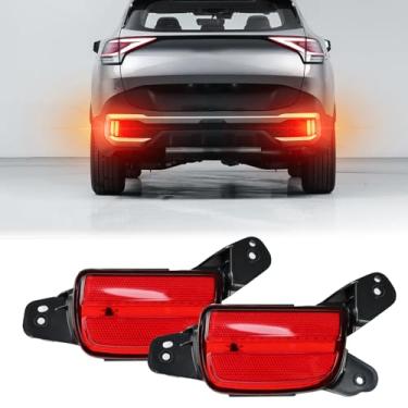 Imagem de PGTOPONE Luz refletora de para-choque traseiro de LED vermelha, lâmpadas traseiras de freio de neblina compatíveis com Kia Sportage 2023-2025 X-Pro Prestige Substituir OEM Stock Refletor sequencial