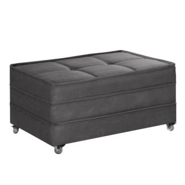 Imagem de Puff Cama Solteiro Dobravel Com Rodízios - LINDECOR, Cinza