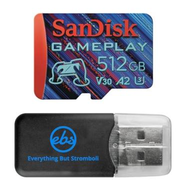 Imagem de Cartão de jogo SanDisk MicroSD de 512 GB compatível com Nintendo Switch, Switch OLED, Steam Deck e dispositivo móvel para jogos (SDSQXAV-512G-GN6XN) Pacote com (1) leitor Everything But Stromboli