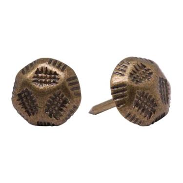 Imagem de SWZHAI Tachinhas de estofamento para móveis 7/40.6 cm, tachas de móveis para estofamento unhas decorativas vintage pregos de estofamento de metal para madeira bronze tachas de polegar para sofá de