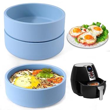 Imagem de XANGNIER Molde De Ovo Para Fritadeira De Ar De Silicone, 3 Peças Reutilizáveis Antiaderentes Para Mordidas De Ovo Pan-Alternativa Ao Fogão De Ovo De Micro-Ondas/Sous Vide Egg Bite Maker, Sem Bpa, Segu