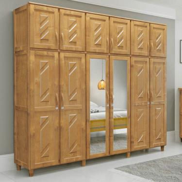 Imagem de Guarda-Roupa 12 Portas 3 Gavetas Grécia Freijó Madeira Pinus - Cavazotto
