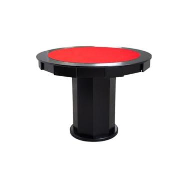 Imagem de Mesa de Carteado com Gavetas e Porta copos - 1,09x0,80 - Com xadrez - Vermelho