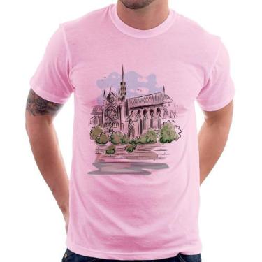 Imagem de Camiseta Catedral de Notre-Dame de Paris - Foca na Moda, Rosa bebê, GG