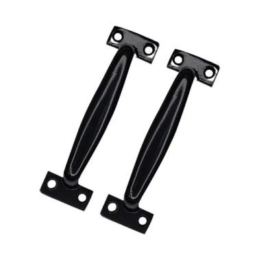 Imagem de Puxador Alça De Alumínio P/ Porta Camarão 10cm Preto2 peças - FERRAGEN