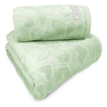 Imagem de Jogo de Toalhas Banho e Rosto Aveludada Döhler Romance Verde