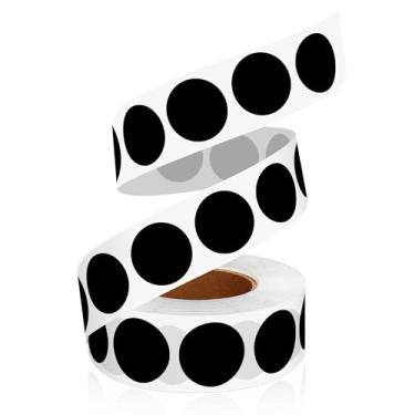 Imagem de WANSTE Etiquetas removíveis multiuso de 0,75 polegadas, 1000 peças de etiquetas pretas de 1000 peças para sala de aula, papéis, mercado, etiquetas de preços e etiquetas de livros de biblioteca.