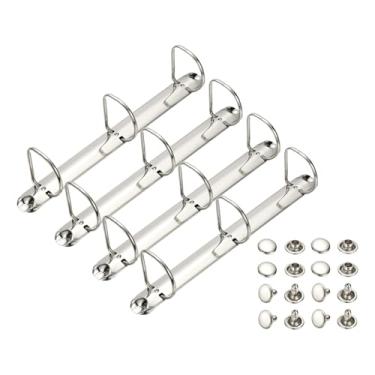 Imagem de PATIKIL A4 Mecanismos de fichário de 3 furos, conjunto de 4 anéis D de 5 cm, agendador de fichário de substituição de folhas soltas para organizadores, acessórios de pasta de armazenamento de papel de