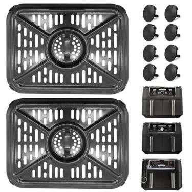 Imagem de Air Fryer Grill Pan for Ninja AD350CO DZ401 Foodi 10 Quart 6 in 1 DualZone XL 2 Baskets Air Fryer, Replacement Air Fryer Crisper Plate Grill Plate Tray Accessories, Dishwasher Safe