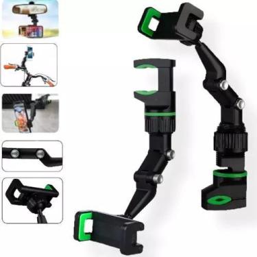 Imagem de Suporte Para Celular Multifuncional 360 espelho retrovisor universal -