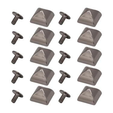 Imagem de 20pcs Kit de Rebites de Couro de Rebite Pirâmide, Pirâmide de Cobre de Bronze Pregos de 4 Pinos de Metal Manchas Picos de Rebites Manchas Pãezinhos de Unha para Craft de Couro