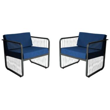 Imagem de Conjunto 2 Poltronas para Área Externa Santiago em Alumínio e Fibra Sintética Acesse Móveis