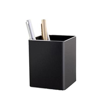 Imagem de Porta-lápis de metal para caneta, suporte de lápis, mesa de maquiagem, organizador de mesa e escritório (B preto)