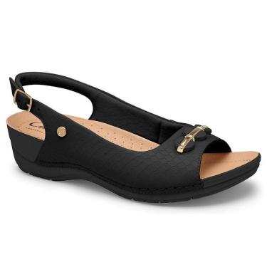 Imagem de Sandália Anabela Blaqueada Campesi L9604 Feminina - Preta-Feminino