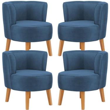 Imagem de Conjunto 4 Cadeiras Estofadas para Sala de Espera Confortavel Tecido V