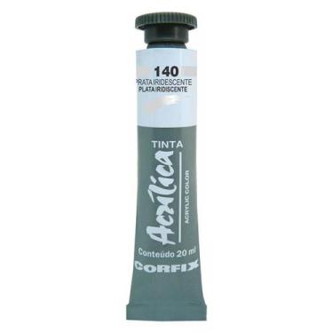 Imagem de Tinta Acrílica Corfix 20ml Metálica - 81020, 140 - PRATA IRIDESCENTE