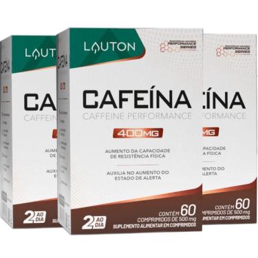 Imagem de Kit 3X Cafeina Treino 400Mg Termogenico Natural 60Tab Lauton