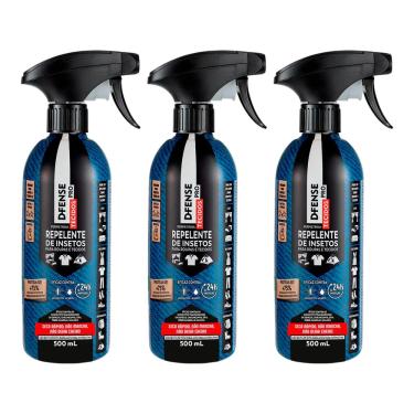 Imagem de Kit 3UN Repelente Insetos e Mosquitos Para Roupas Tecidos D-Fense Pro 500ml 12h