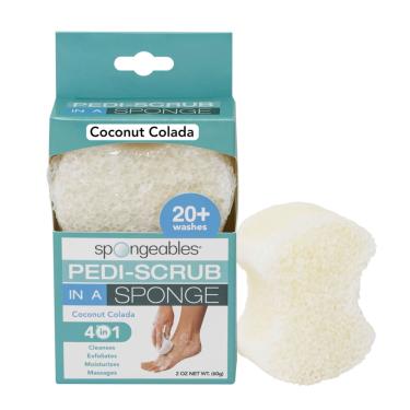 Imagem de Esponja de lavagem esfoliante para pés Spongables Pedi Scrub 20 + Coconut