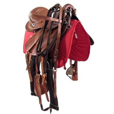 Imagem de Sela de Cavalo Australiana Havana Infantil de Aba Inox Luxo + Acessórios