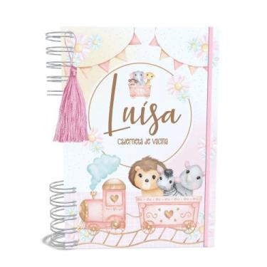 Imagem de Caderneta de Vacinação A5 Personalizada Safari Trenzinho Menina - Liss
