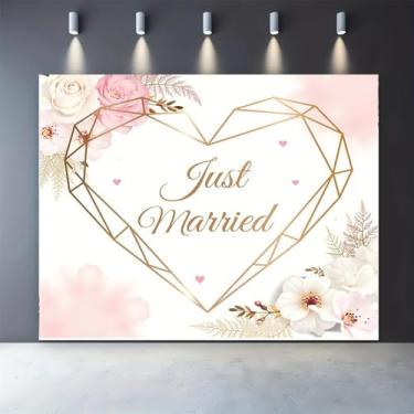 Imagem de XIAONGYAER 200 x 180 cm Recém-casado cenário de fotografia tecido de poliéster O coração do casamento decorações de casamento suprimentos de casamento fundo de foto coração sessão de fotos decoração