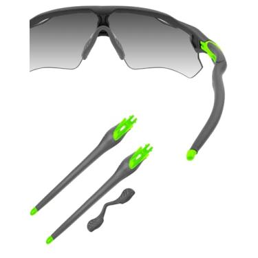 Imagem de HILEEN Óculos de sol de substituição verde brilhante para óculos de sol Oakley Radar EV Path Pitch Advancer - Cinza
