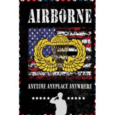 Imagem de 82nd Airborne Paratrooper Jump Wings Army Veteran USA Flag: Respect For Veterans, Soldier, Military Person, Warrior Blank Lined Notebook Journal | 6x9 in 100 pages