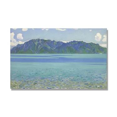 Imagem de Impressões em tela famosas, reprodução em tela, pintura emoldurada, imagem de arte de parede para decoração de casa. (The Lake 15). 60 x 96 cm-23,7 x 37,7 pol sem moldura