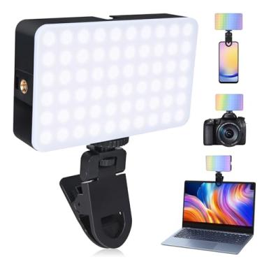 Imagem de Luz LED para videoconferência com clipe, luz de preenchimento de selfie recarregável para celular, laptop, iluminação portátil para chamadas de zoom