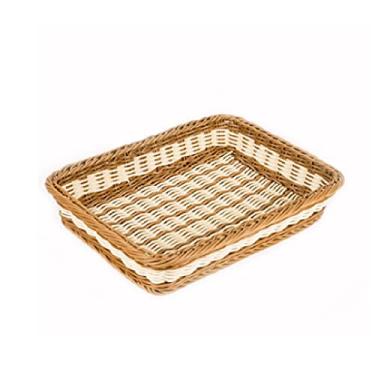 Imagem de Cesta de armazenamento de tecido, caixa de armazenamento de brinquedos, cesta de pão de vime de cozinha bandeja quadrada de frutas decoração de armazenamento (tamanho: 35 cm) (30 cm)