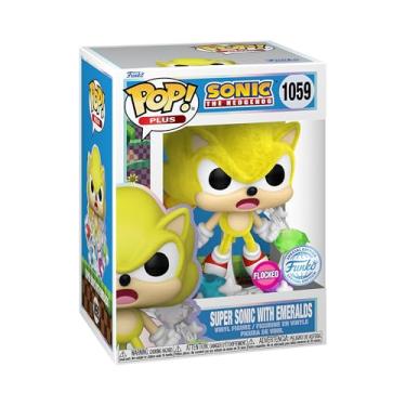 Imagem de Funko Pop! Plus: Sonic - Super Sonic com Esmeraldas - Sonic The Hedgehog - Exclusivo da Amazon - Boneco de vinil colecionável - Ideia de presente - Mercadoria oficial - Brinquedos para crianças e