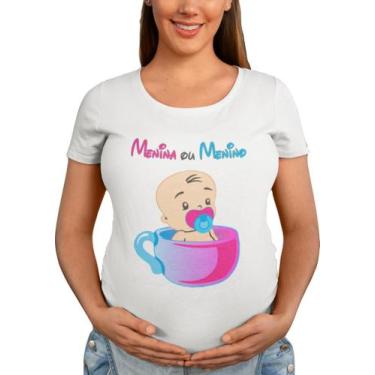 Imagem de Camiseta Chá de Bebê Revelação Menino ou Menina Branca - Del France, G