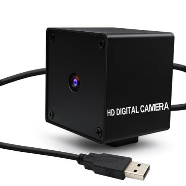 Imagem de Câmera USB com foco automático de 48 MP – Mini webcam UVC 4K com capa de metal, 8000 x 6000P 70 graus sem distorção para Linux/Raspberry Pi, Plug & Play para Industrial/Lightburn/Videoconferência