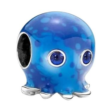 Imagem de Contas de Borboleta e Pata de Cão em Esmalte Azul e Prata - Para Pulse