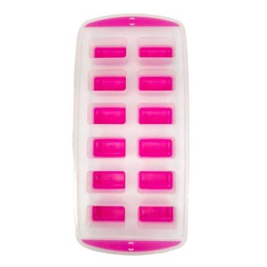 Imagem de Forma De Gelo Retangular Fundo Silicone - Rosa - Quanhe