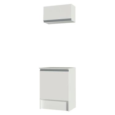 Imagem de Kit Topázio 60cm 2 Portas Aéreo Balcão Branco Madesa