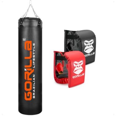 Imagem de Saco Pancada Grande Profissional Boxe Muay Thai 160 cm + 2 Pares de Luvas Bate saco Adulto Gorilla