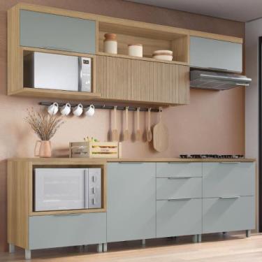 Imagem de Cozinha Completa 6 Peças 5 Portas 5 Gavetas 3 Nichos 100% MDF - Faura,