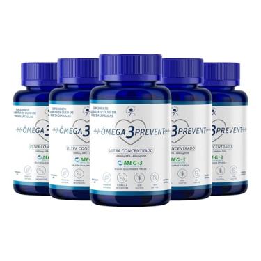 Imagem de Ômega 3 Prevent Ultra Concentrado - DHA 400 + EPA 1000-300 Cápsulas, 5 Frascos - Nutriage