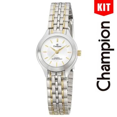 Imagem de Relógio Champion Kit Feminino Analógico Bicolor Ch27229c