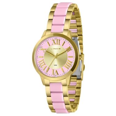 Imagem de Relógio Lince Feminino Analógico Rosa Dourado Lrt4795l38 C3kr