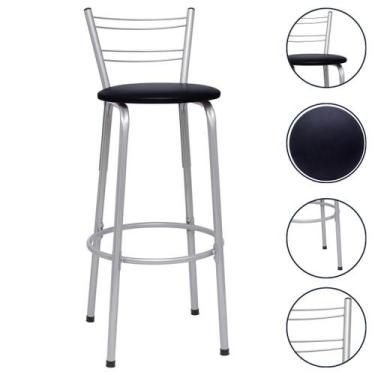 Imagem de Cadeira Alta Flórida Encosto Aramado 70Cm Cozinha Varanda Estrutura Pr