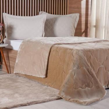 Imagem de Edredom Queen Plush Bicolor Dupla Face 100% Poliéster 220x240cm Linho
