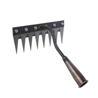 Imagem de WeiLaiKeQi Ferramenta de capina, enxada de jardim, ferramenta de jardinagem afiada, resistente, ancinho de metal para jardim, ancinho para capina, para arar o, 8 Dentes