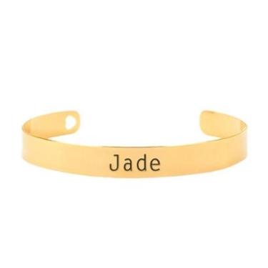 Imagem de Bracelete Personalizado Gravação Nome Jade Banhado Ouro 18K - 999003365-Feminino