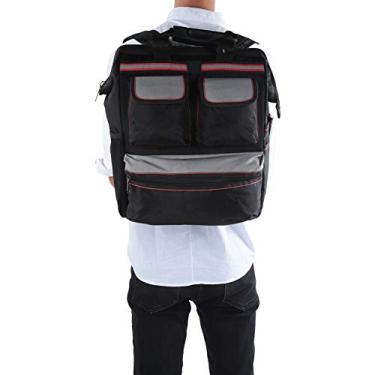 Imagem de Mochila de Armazenamento Multifuncional de Bolsa de Ferramentas de Pano Oxford para Reparo Ferramentas (Preto)