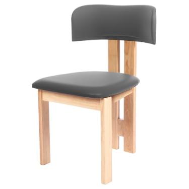 Imagem de Moukeren Capa deslizante para cadeira de jantar moderna de meados do século, conjunto de capas de cadeiras de jantar com acento elástico e curvado, para cadeiras de cozinha, removíveis, laváveis, para